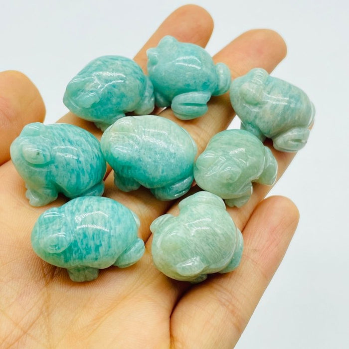 Natural Amazonite Frog Carving Wholesale