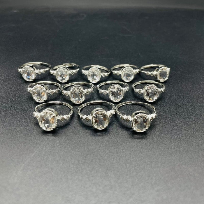 Natural Clear Quartz Cut Faceted Ring Wholesale