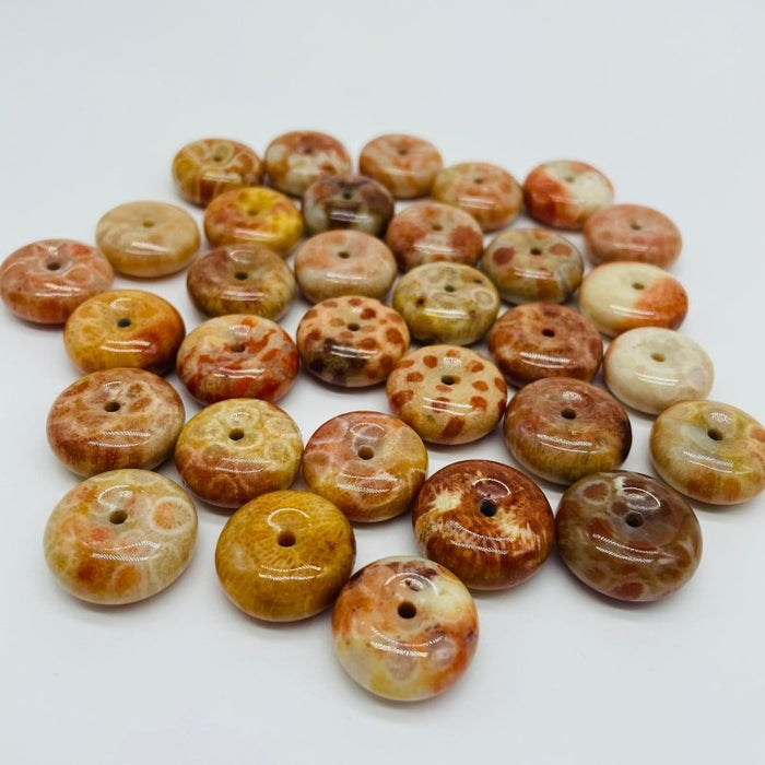Natural Coral Jade Donuts Crystal Wholesale