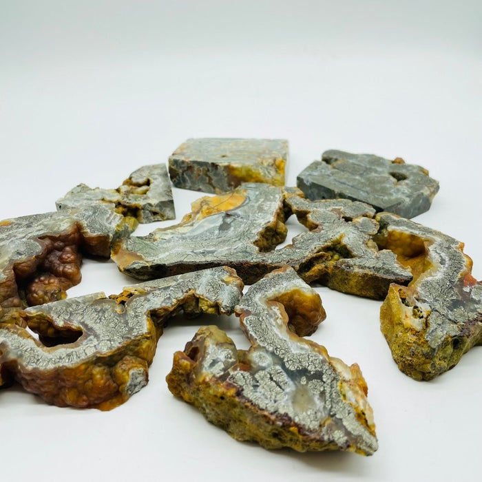 Natural Free Form Geode Flower Pyrite Mixed Agate Slab Wholesale