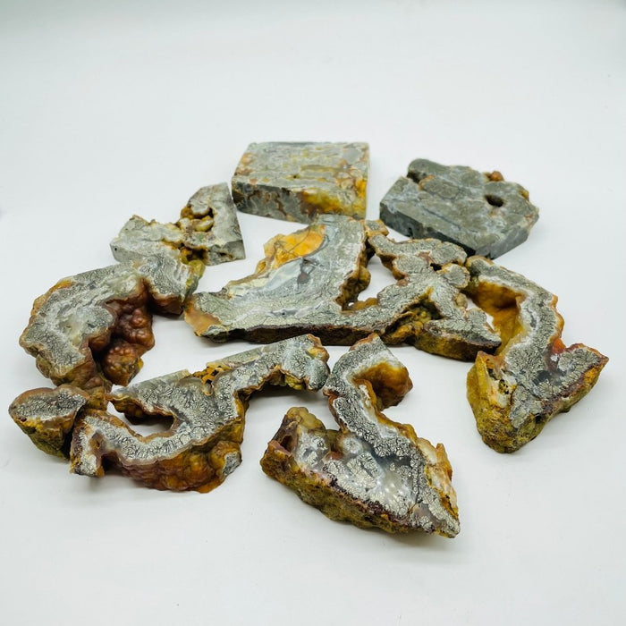 Natural Free Form Geode Flower Pyrite Mixed Agate Slab Wholesale