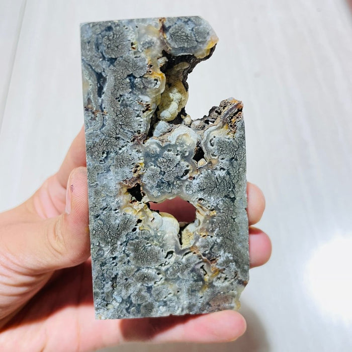 Natural Free Form Geode Flower Pyrite Mixed Agate Slab Wholesale