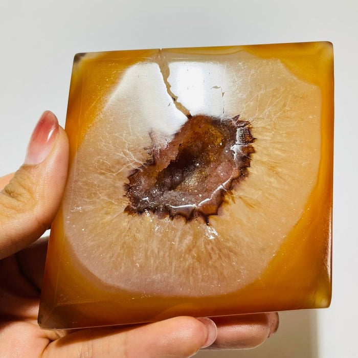 Natural Geode Carnelian Rhombus Shaped Carving Wholesale
