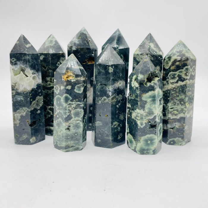 Natural Green Sea Ocean Jasper Tower Points Wholesale