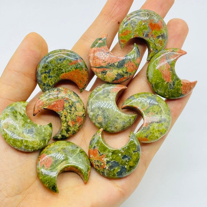 Natural Unakite Stone Moon Wholesale