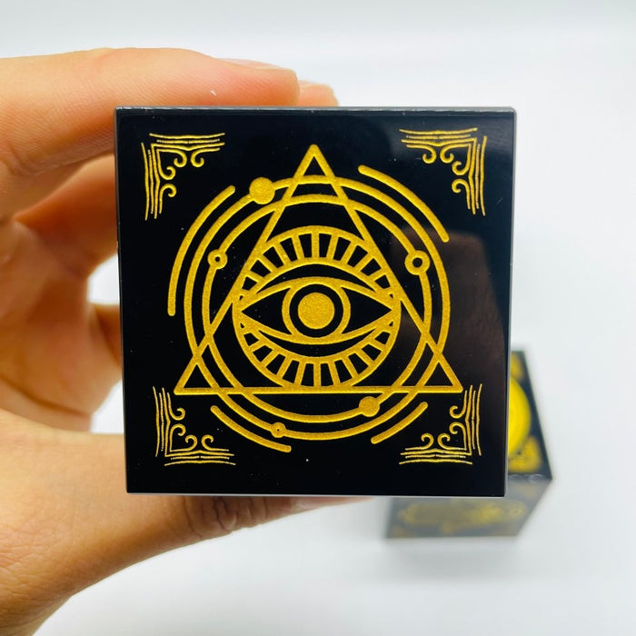 Obsidian Cube Hand of Fatima Cross with Wings Wholesale