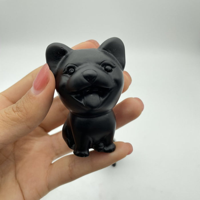Obsidian Dog Carving Wholesale
