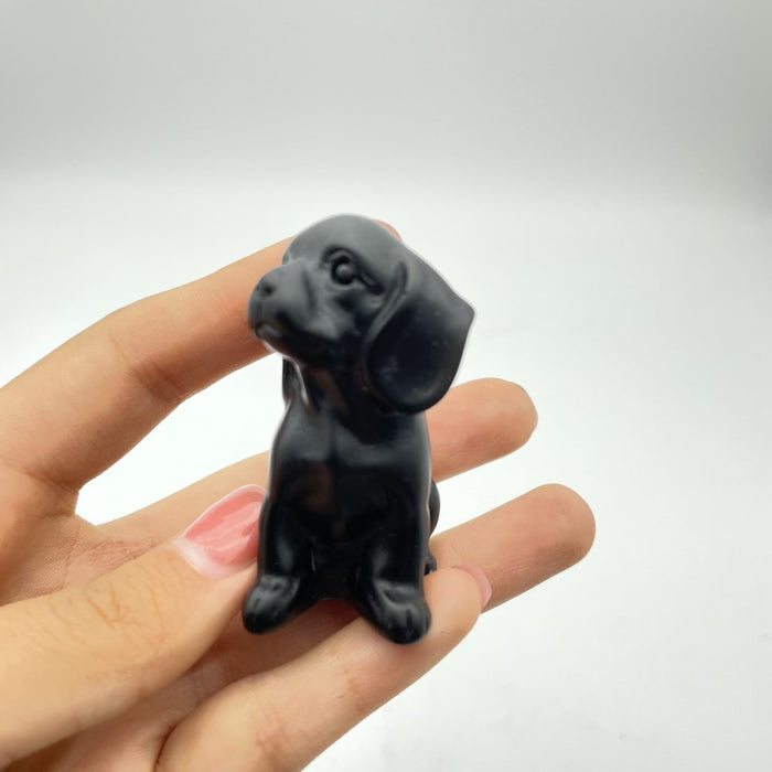 Obsidian Dog Carving Wholesale