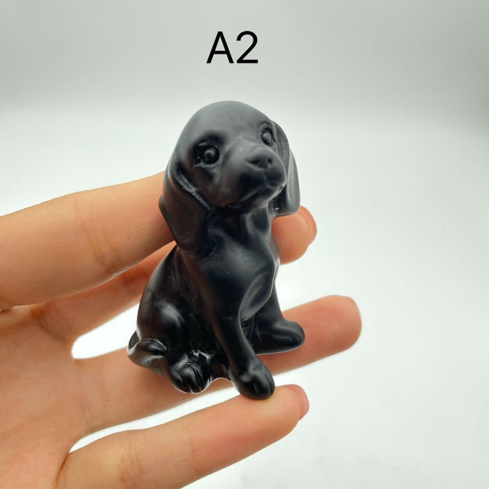 Obsidian Dog Carving Wholesale
