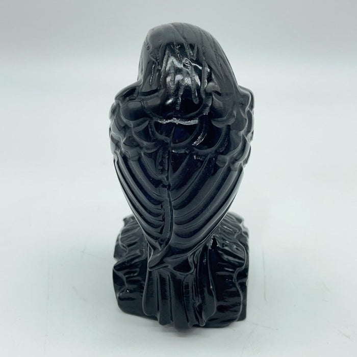 Obsidian Eagle Standing On The Wood Carving Wholesale