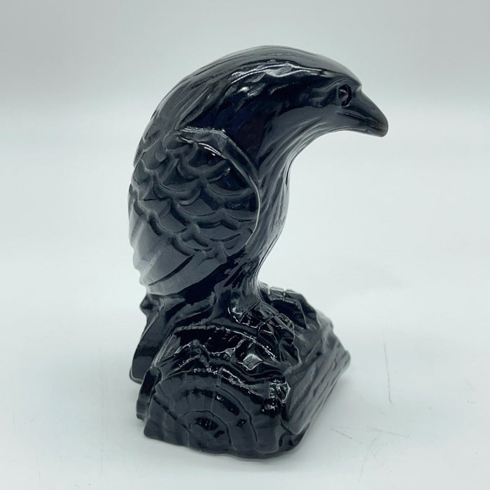 Obsidian Eagle Standing On The Wood Carving Wholesale