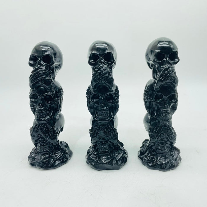 Obsidian Three Wise Monkeys Skull Wholesale