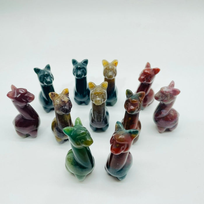 Ocean Jasper Alpaca Carving Animal Wholesale