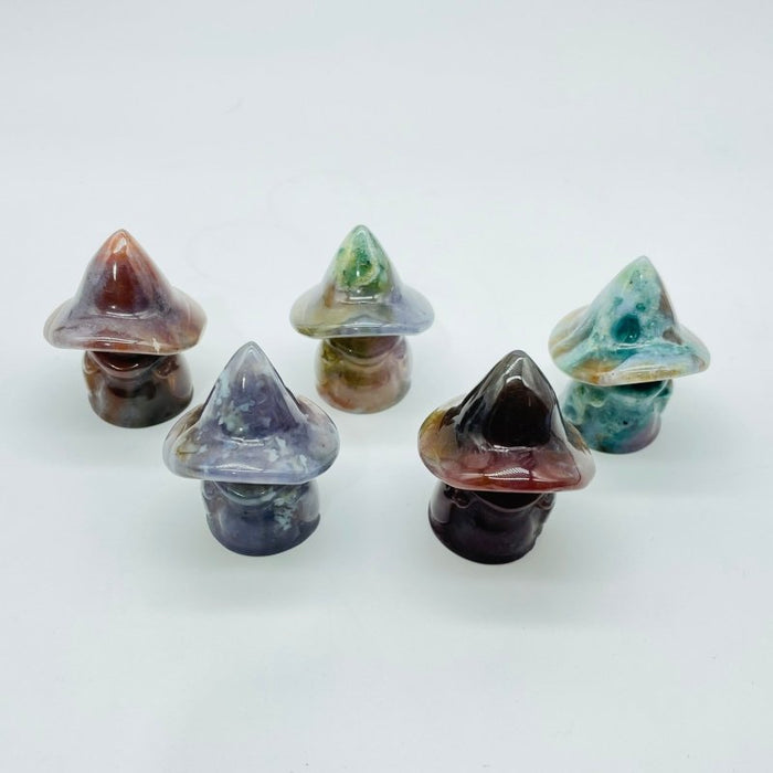 Ocean Jasper Cute Little Witch Carving Wholesale