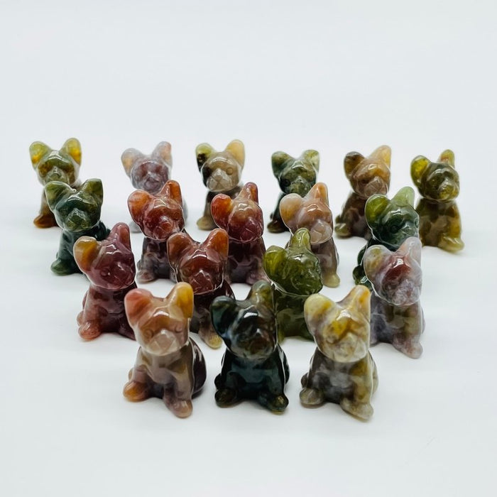 Ocean Jasper Dog Carving Wholesale