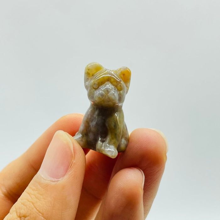 Ocean Jasper Dog Carving Wholesale