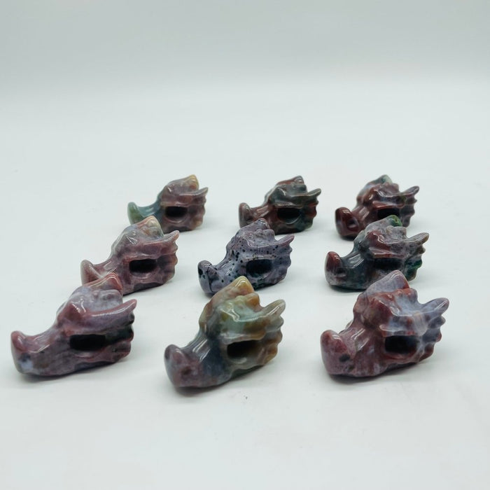 Ocean Jasper Dragon Head Carving Wholesale