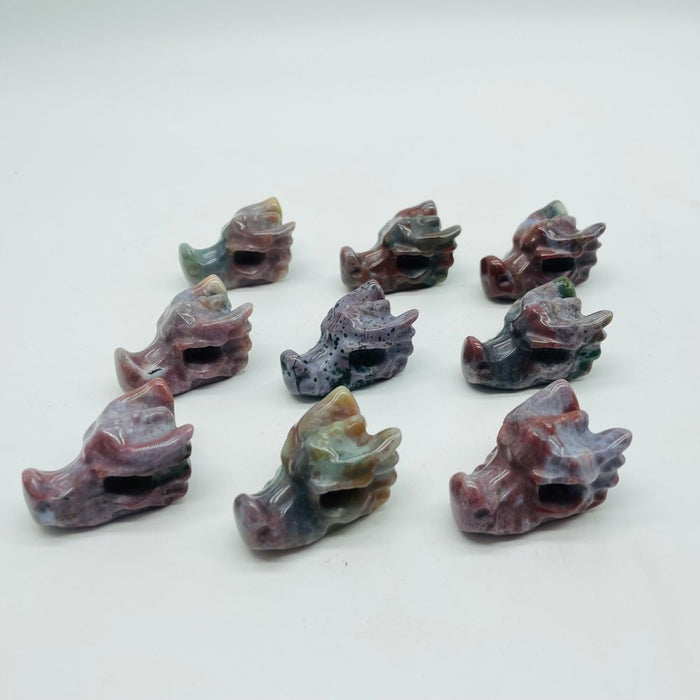 Ocean Jasper Dragon Head Carving Wholesale