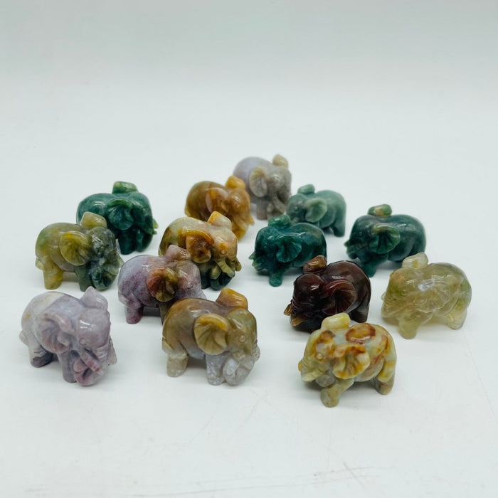 Ocean Jasper Elephant Carving Wholesale