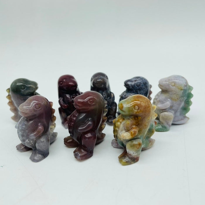 Ocean Jasper & Moss Agate Dinosaur Tyrannosaurus Rex Carving Wholesale