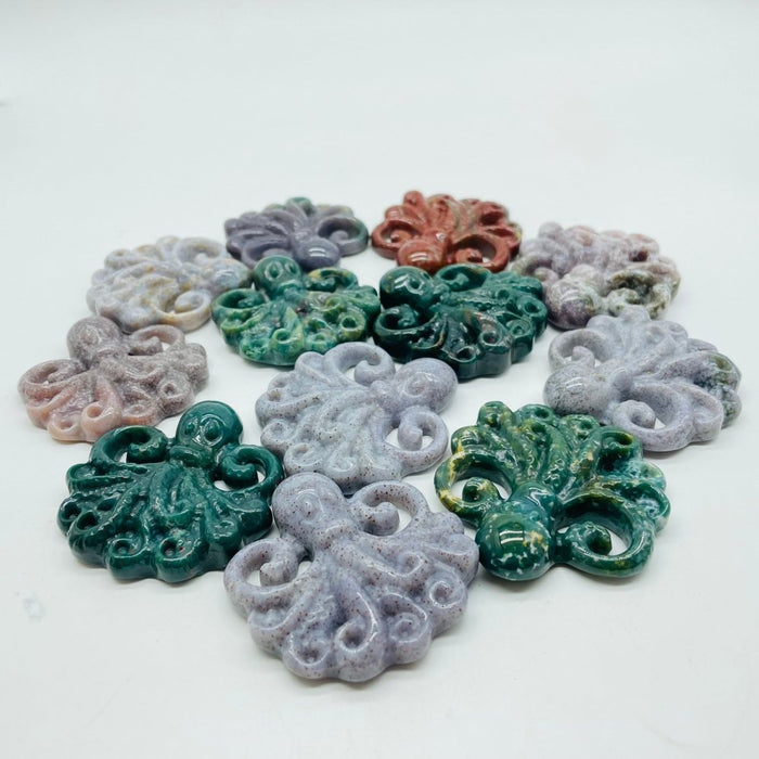 Ocean Jasper Octopus Carving Wholesale