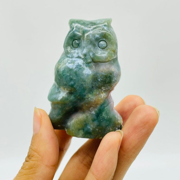 Ocean Jasper Owl Carving Wholesale