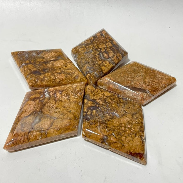 Orange Agate Rhombus Shaped Wholesale