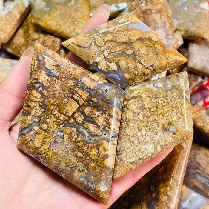 Orange Agate Rhombus Shaped Wholesale
