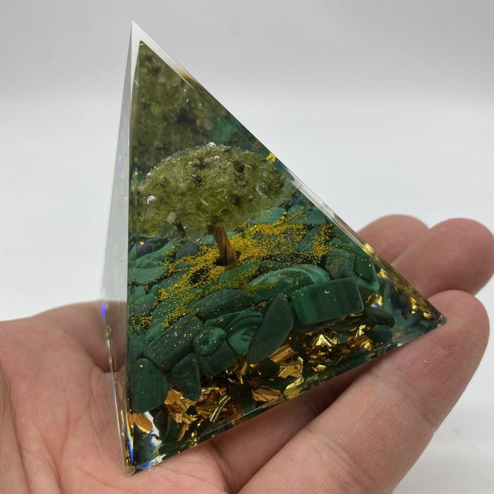 Peridot Malachite Orgone Pyramid Wholesale