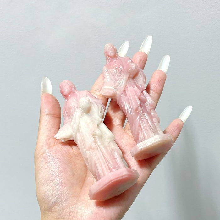 Pink Opal Jesus Carving Wholesale