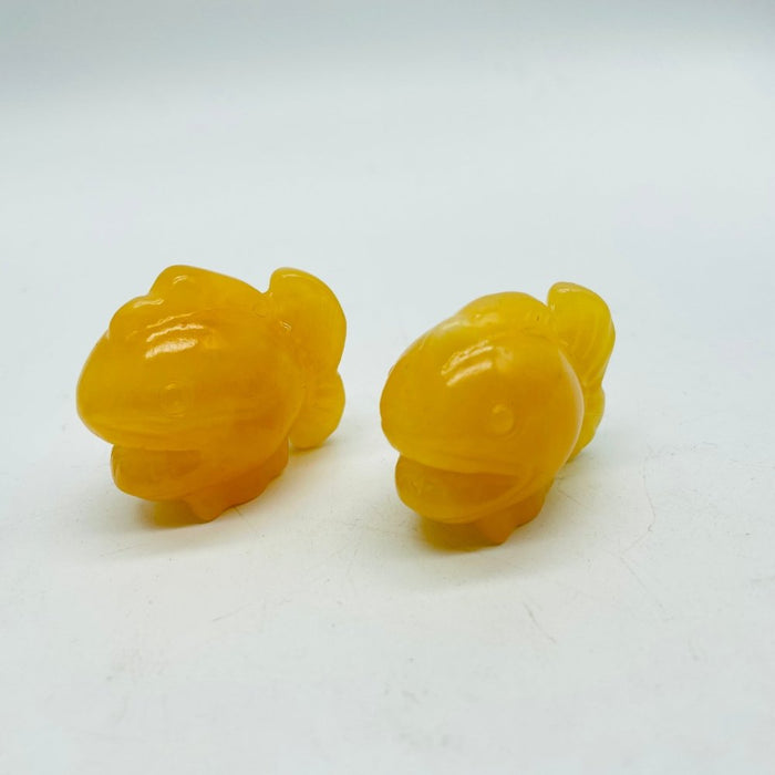 Piranha Carving Wholesale Obsidian & Yellow Calcite