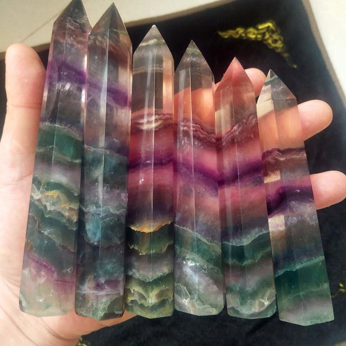 Natural 100-150mm Fluorite Crystal Point Tower Wholesale