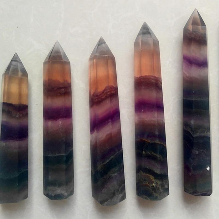 Natural 100-150mm Fluorite Crystal Point Tower Wholesale