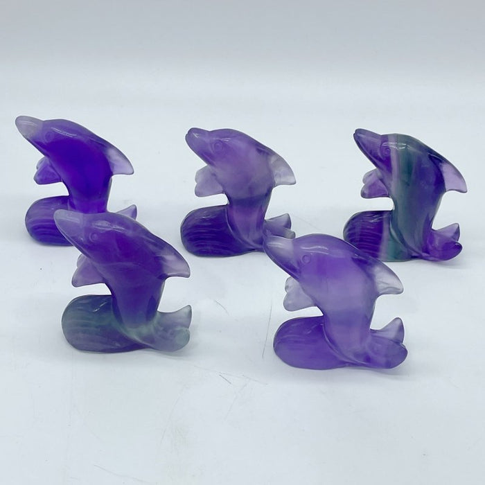Purple Fluorite Dolphin Carving Wholesale