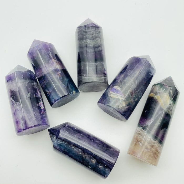 Purple Fluorite Round Tower Point Wholesale
