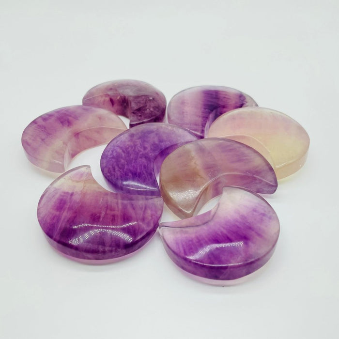 Purple Fluorite Star & Moon Carving Wholesale