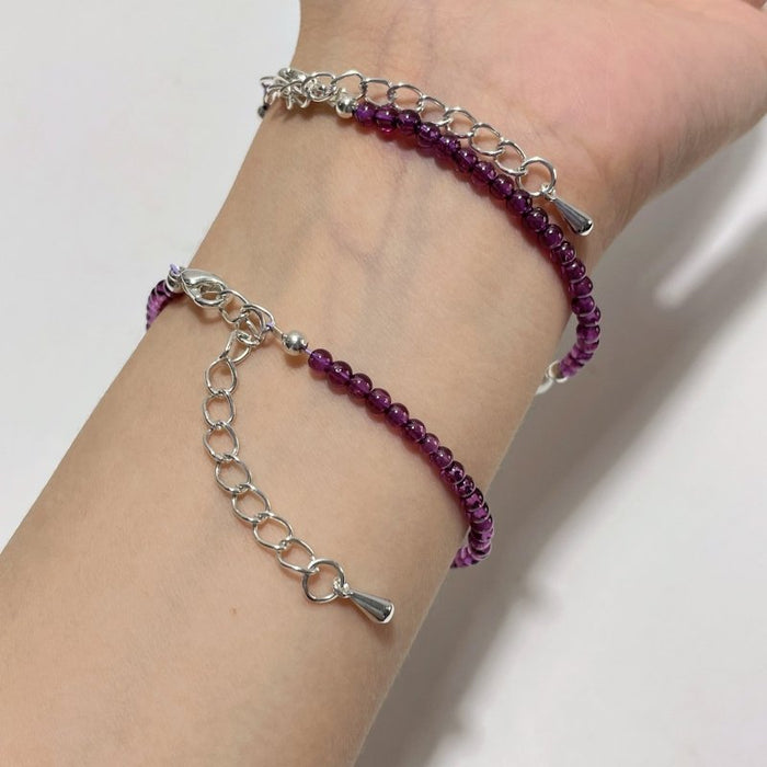 Purple Garnet & Pearl Bracelets Crystal Wholesale