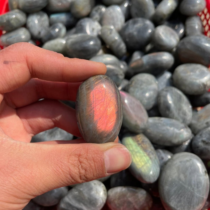 Purple Yellow Labradorite Palm Stone 1kg(2.2lbs) Wholesale