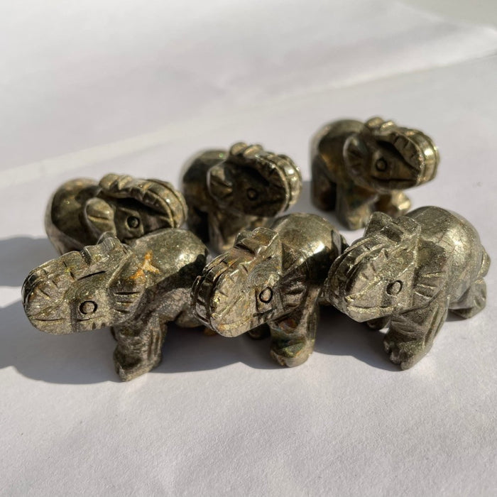 Pyrite Elephant Carved Animals Wholesale