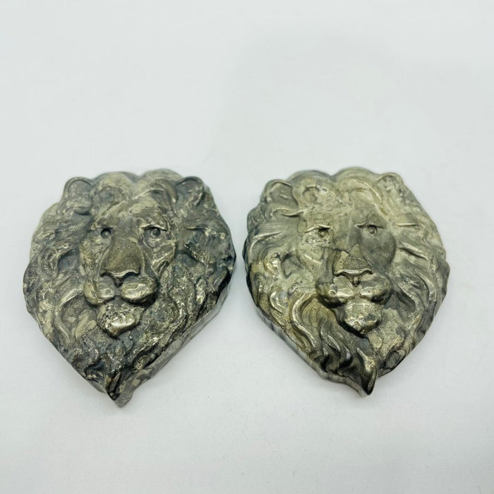 Pyrite Lion Head Carving Wholesale