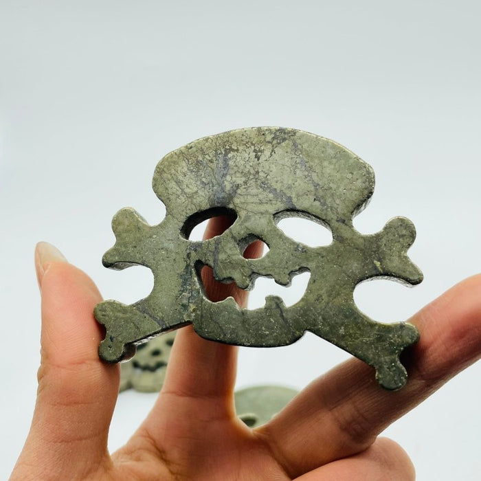 Pyrite Pirate Skull Carving Wholesale