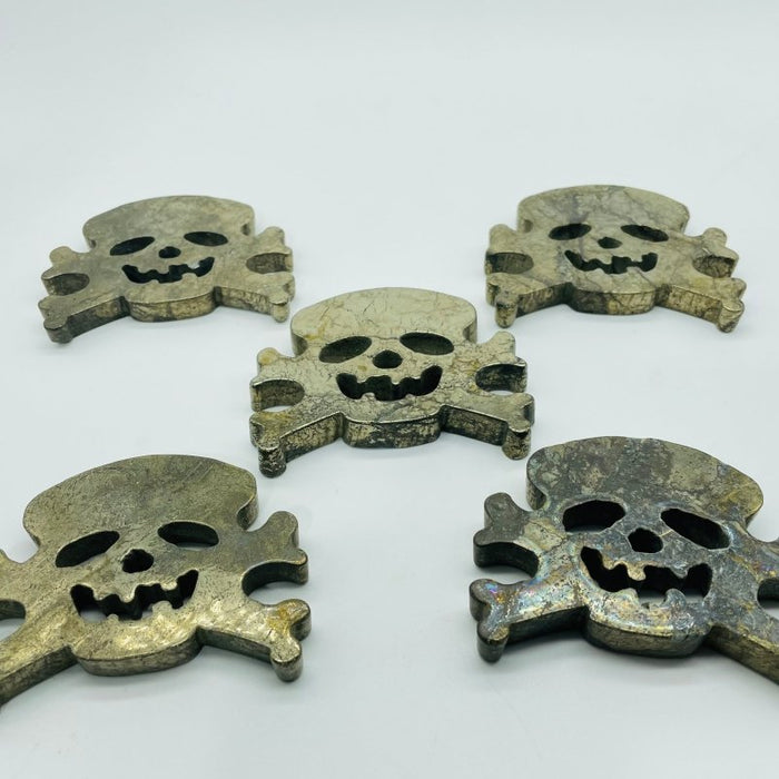 Pyrite Pirate Skull Carving Wholesale