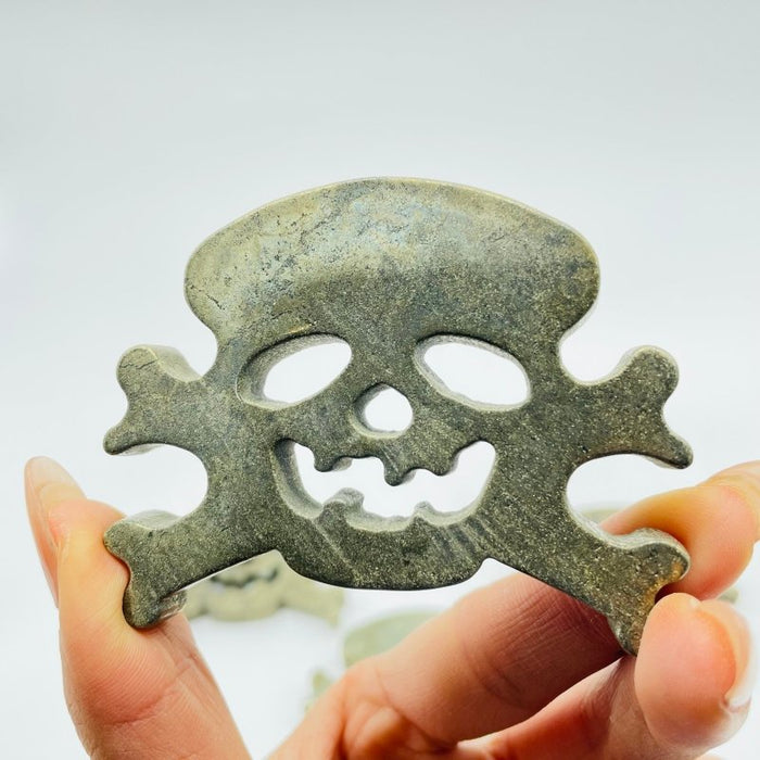 Pyrite Pirate Skull Carving Wholesale