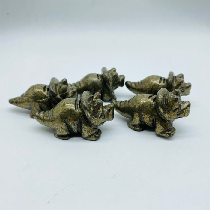 Pyrite Three Horns Dinosaur Carving Wholesale