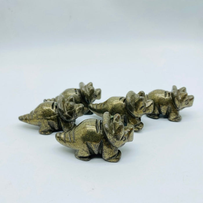 Pyrite Three Horns Dinosaur Carving Wholesale