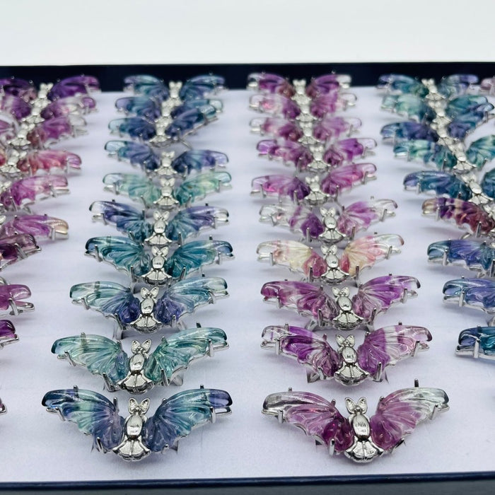 Rainbow Fluorite Bat Ring Wholesale