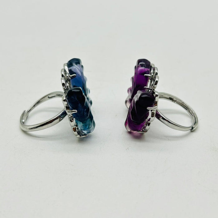 Rainbow Fluorite Butterfly Ring Wholesale