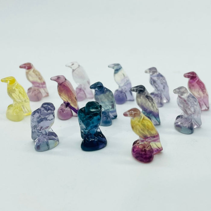Rainbow Fluorite Crow Carving Crystals Wholesale