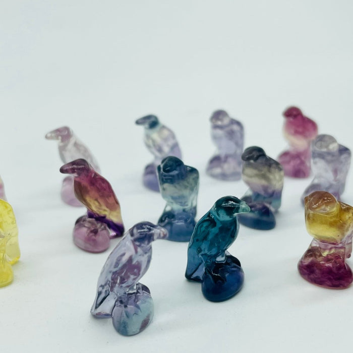 Rainbow Fluorite Crow Carving Crystals Wholesale