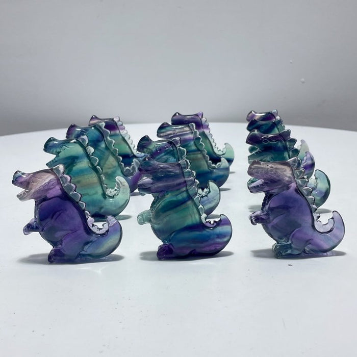 Rainbow Fluorite Dinosaur Carving Wholesale